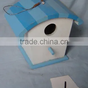 Wood Craft Bird Feeder , Cheap Bird House and Feeders, Wholesale Wood Bird House With Hanging thumbnail-1