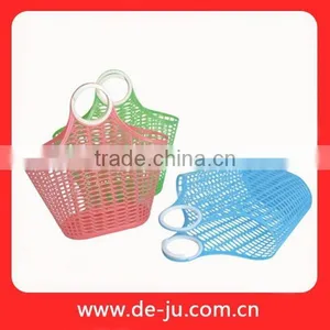 Candy Color Ring Handle Plastic Wall Basket thumbnail-1