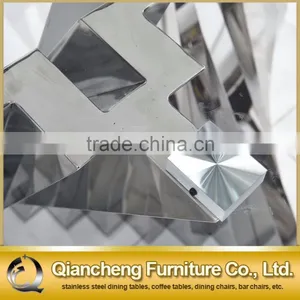 Fashion Tempered Glass Stainless Steel Dining Table and Chair Sets thumbnail-5