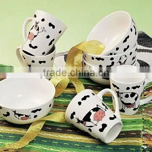 Lovely Dairy Porcelain Bowl and Mug With Decal Printing thumbnail-1