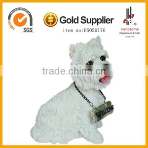10 Inch Lifelike Animal Dog Sculpture Home Decoration Swizerland Rescue Dog Resinic Craft thumbnail-6