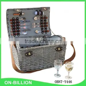 New Kids Travel Grey Willow Mini Picnic Basket Set thumbnail-2