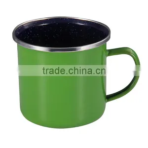 New Product Fair Sublimation Enamel Camping Mug With Stainless Steel Rim/rolled Rim thumbnail-2