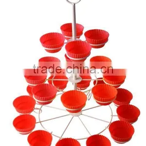 Colorful 3-tier Wire Metal Iron Rack With the Silicone Cup- Cupcake Stand/holder-silicone Cake Mould thumbnail-3