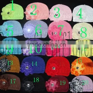 Hot Sale Kufi Hat Withe Flowers Crochet Beanie Hat For Baby Wholesale Cotton Baby Beanies thumbnail-1