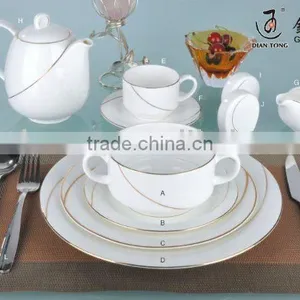 14PCS Fine Bone China White Ceramic Dinnerware Tableware Set thumbnail-1