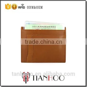 Customize Simple Style Wholesale Business Genuine Leather RFID Blocking Card Holder thumbnail-1