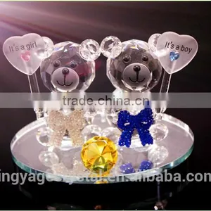 Fashion and Good Quality Quran Wedding Crystal Heart Double Bear Model Gifts in China thumbnail-2