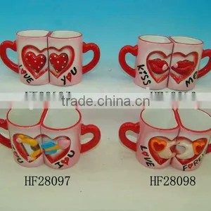 Ceramic Heart Shape Couple Mug thumbnail-1