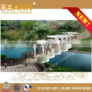 Rugged Horn Shape Prefab Steel Structure Bridge, Stereoscopic Landscape Bridge With Petal Shape Rail(BF08-Y10009) thumbnail-1