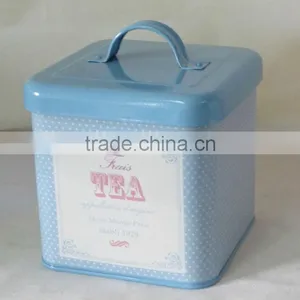 Transfer Decal Square Metal Tea Sugar Coffee Canisters thumbnail-1