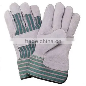 Natural Color Cow Split Leather Safety Glove thumbnail-1