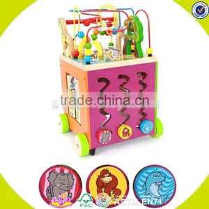 Wholesale Wooden Multifunction Baby Walkers Best Gift Kids Wooden Stroller Baby Walker Educational Wooden Baby Walker W16E040 thumbnail-2