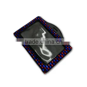 Hot Sale, High Quality Promotion Gift PU Leather Badge Holder With Crystal Gem Decoration thumbnail-2