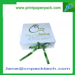 OEM Ribbon Gift Packaging Boxes Rigid Set-up Box Foldable Box thumbnail-1