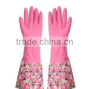 Household All Purpose Retro Funky Floral Design Rubber Gloves Wash up thumbnail-1