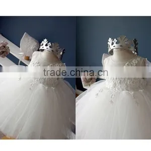 Baby Girl Pageant Wedding Dresses Infant Princess Little Girls 1 Year Birthday Party Dress Newborn Christening Dresses For Girls thumbnail-4