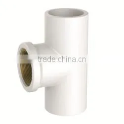 HIGH QUANLITY FEMALE TEE COPPER THREAD OF PVC GB STANDARD PIPES & FITTINGS FOR WATER SUPPLY thumbnail-1