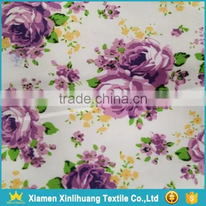 Custom Design 100 Polyester Flower Printed Peach Skin Fabric for Beach Shorts thumbnail-5