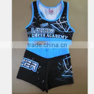 Cheap Girls Cheerleader Uniforms, Comfortable Lycra Compression Cheerleading Bras and Shorts thumbnail-1