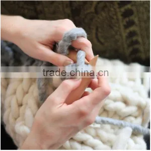 Merino Wool Grande Large Blankets/Giant Knit/Cozy Throw Chunky Blanket thumbnail-5