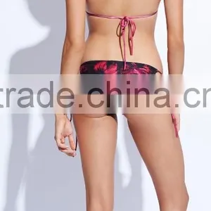 Ladies Fashion Halter and Dark Color Print Biniki thumbnail-2