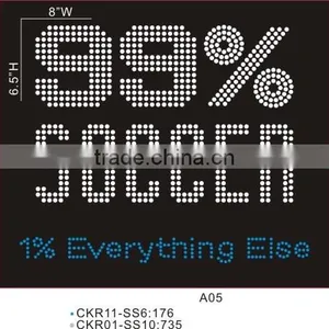 Hot Fix Heat Factory Price Soccer Is My Everything Iron-on Rhinestone Transfer Design for Shirt Appliques thumbnail-2