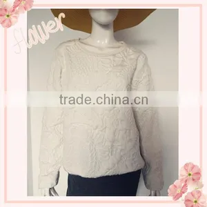Ladies' Jacquard Fabric O-neck Sweatshirt thumbnail-2