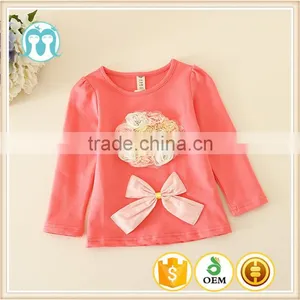 Fall and Winter in Stock 2015 Children's Clothing T-shirts for Girls Cartoon Undershirt Tops 5pcs/lot 100-140 Kids Clothes thumbnail-3
