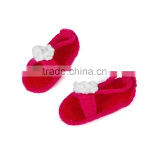 Elegant Nice Design Hot Sales Girl Free Knitting Floral Pattern Sandal Crochet Baby Shoes thumbnail-3