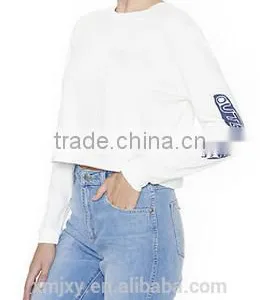 Front on The Sleeve Customized Label Long Sleeve Tee for Woman thumbnail-2