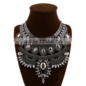 Wholesale Chunky Statement Necklace in China Crystal Jewelry Diamond Jewellry thumbnail-4