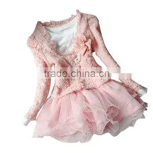 Autumn Spring Winter Baby Children Girl Long Sleeve Coat Jacket +Lace Layered Tutu Dress thumbnail-1