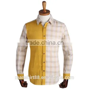 Latest Designer Checked and Solid Contrast Front New Men Shirt thumbnail-1