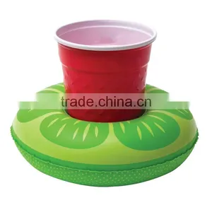PVC Inflatable Doughnut Drink Cup Holder Float Swimming Pool Water Party Toys thumbnail-4