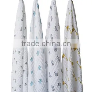 Super Soft 47''x47'' ,100% Cotton Premium Muslin Baby Swaddle Balnket Organic thumbnail-1