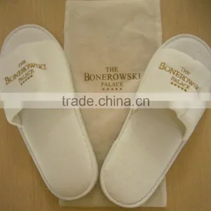 2016 Soft Feeling Wholesale White Velour Embroidery Cheap Hotel Slipper thumbnail-1