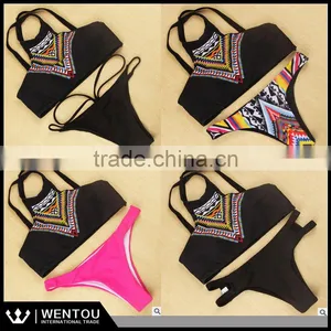 Hot Sell Fashion Pringting Vintage Sexy Brazilian Bikini thumbnail-1