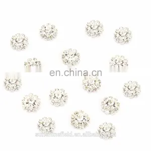 Alloy Rhinestone Button Clear Crystal for Accessories Silver Plating thumbnail-2