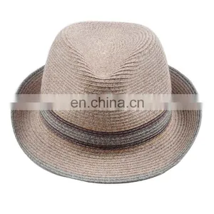 Unisex Summer Short Brim Natural Paper Panama Fedora Hats for Men & Women thumbnail-2