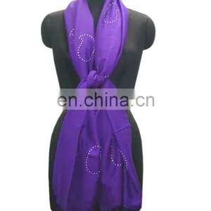 Silk Pashmina Wool Shawls With Crystals thumbnail-6