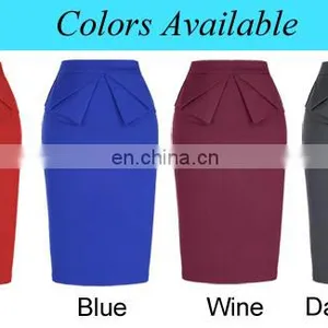 Grace Karin Womens Solid Color High Stretchy Hips-Wrapped Grey Vintage Retro Pencil Skirt CL010454-5 thumbnail-6