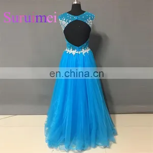 Free Shipping Prom Dresses Vestidos de Noiva Scoop Neck With Beaded Formal Evening Gowns thumbnail-2
