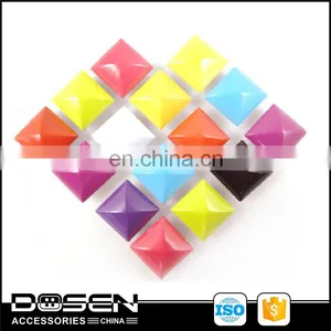 Shiny Colored Square 3D Pyramid Metal Rivets Studs Prong Snap Button Punk Decorations for Clothing Shoes Canvas Denim Belt Bag thumbnail-2