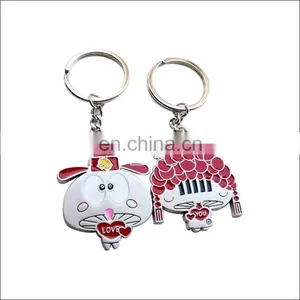Custom Couple Charactor Metal Keycahins Wholesale thumbnail-1