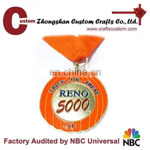 Promotional Gifts Expert Factory Custom Pumpkin Shape RENO Halloween Running Medal thumbnail-2
