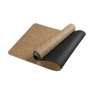 Natural Rubber Cork Material and Burlywood Color Cork Yoga Mat thumbnail-5