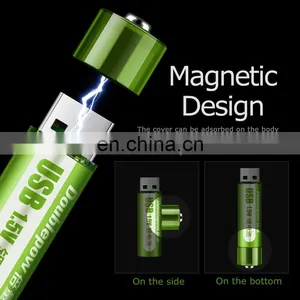 Quick Charge 1.2 Hours 1.5V AA Size 1800mWh Lithium USB Rechargeable Batteries With Magnetic for Toys thumbnail-2