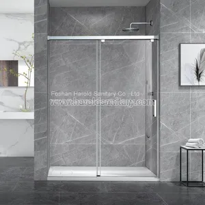 Aluminum Soft-Closing Sliding Glass Shower Enclosure thumbnail-2