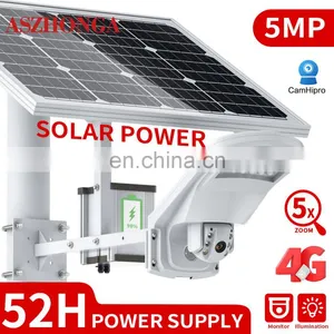 Floodlight 5MP HD Security IP Camera 3G 4G SIM Card Outdoor PTZ CCTV Surveillance Cam 40W 20A Battery Solar Panel CamHi thumbnail-2